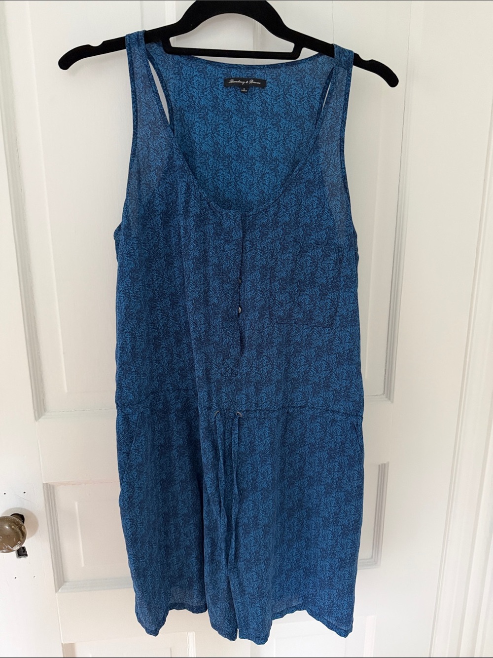 Madewell Navy Blue Printed Sleeveless Jumpsuit